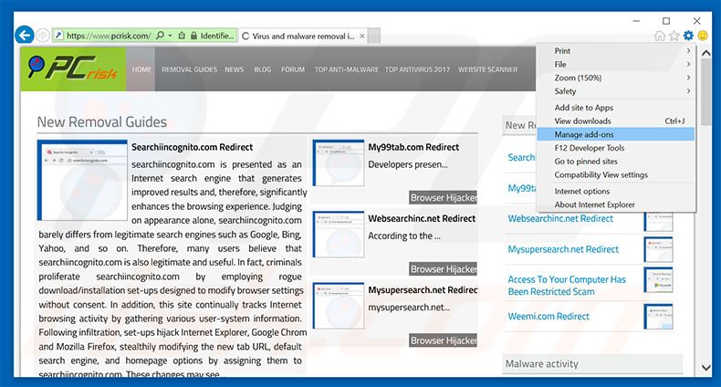 Suppression des publicités bigpicturepop.com dans Internet Explorer étape 1