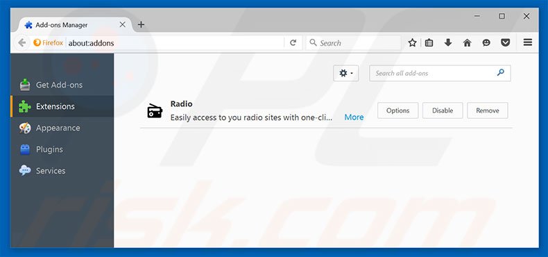 Suppression des extensions reliées à loadstart.biz dans Mozilla Firefox