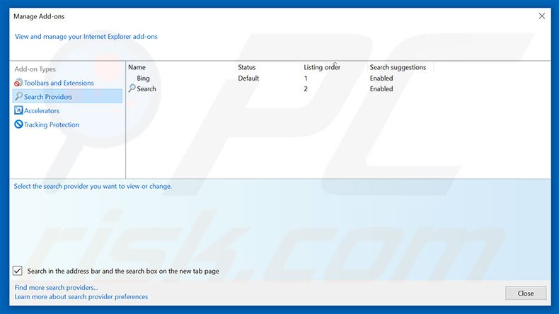 Suppression du moteur de recherche par défaut de lovesearchweb.com dans Internet Explorer 