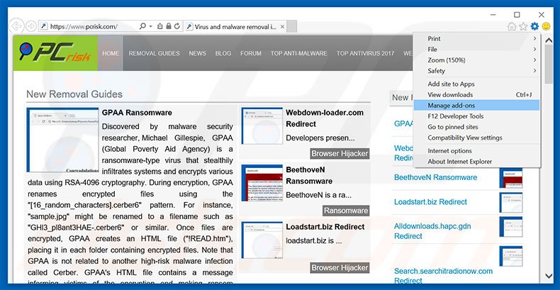 Suppression des publicités Error Virus - Trojan Backdoor Hijack dans Internet Explorer étape 1