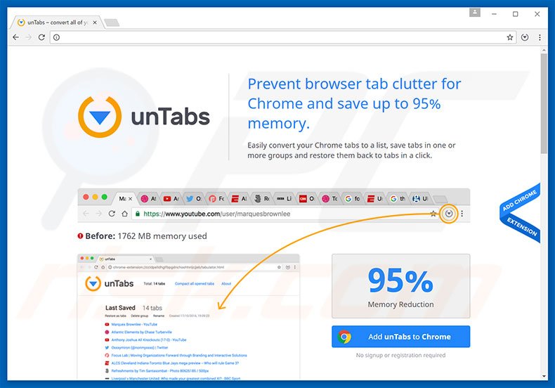 Logiciel de publicité unTabs 