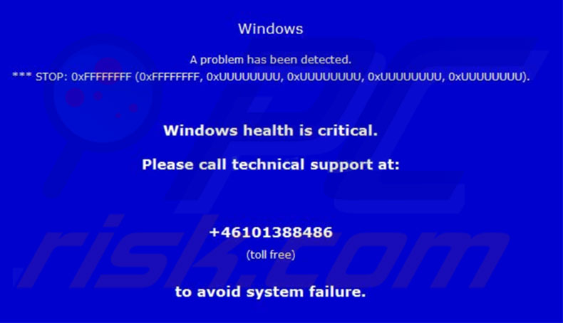 Arnaque Windows Health Is Critical 