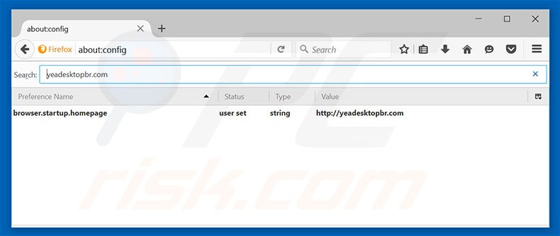 Suppression du moteur de recherche par défaut d'yeadesktopbr.com dans Mozilla Firefox 