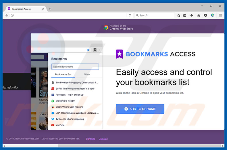 Logiciel de publicité Bookmarks Access