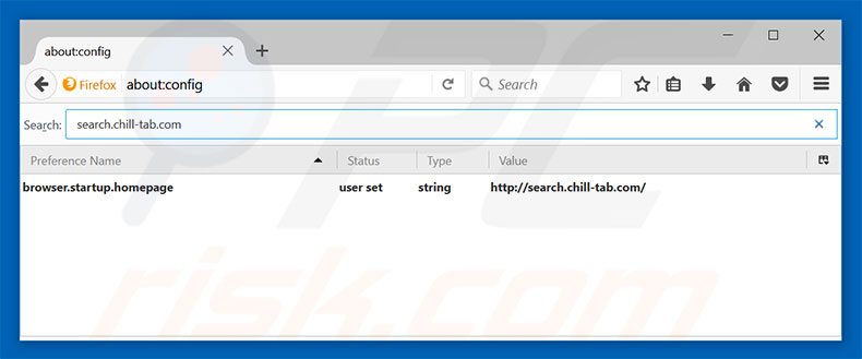 Suppression du moteur de recherche par défaut de search.chill-tab.com dans Mozilla Firefox 