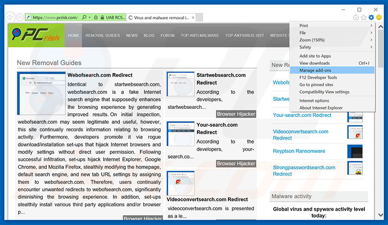 Suppression des publicités nextlnk.com dans Internet Explorer étape 1