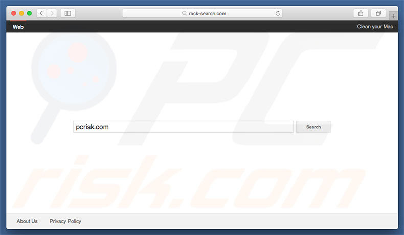 Pirate de navigateur rack-search.com sur un ordinateur Mac 