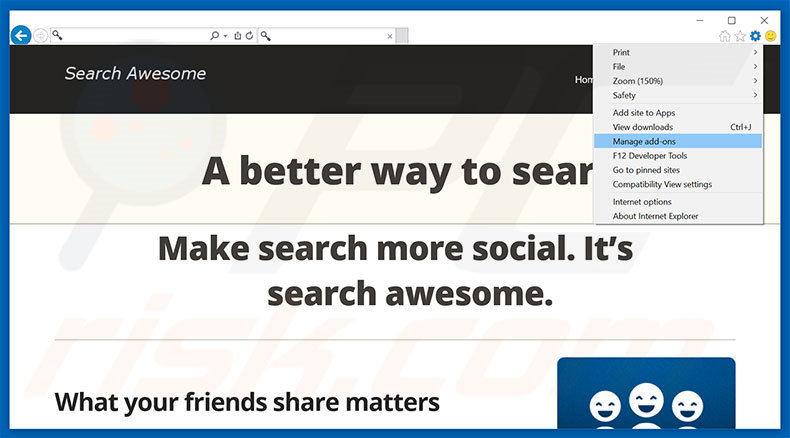 Suppression des publicités Search Awesome dans Internet Explorer étape1