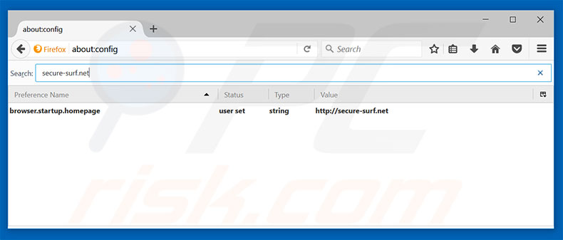 Suppression du moteur de recherche par défaut de secure-surf.net dans Mozilla Firefox 