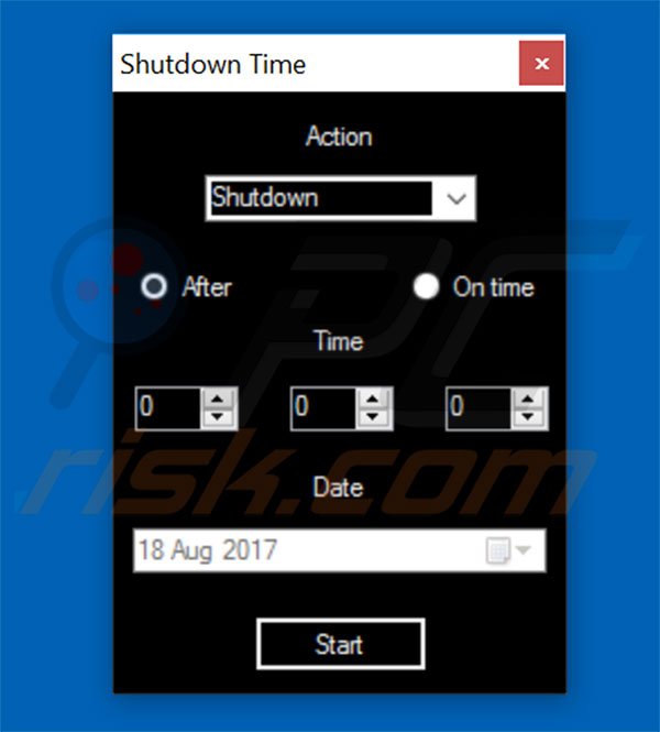 Programme potentiellement indésirable ShutDownTime