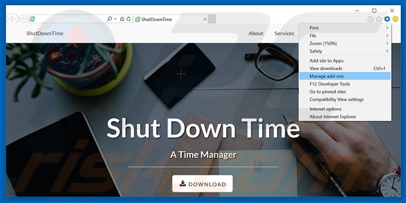 Suppression des publicités ShutDownTime dans Internet Explorer étape 1