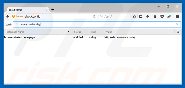 Suppression du moteur de recherche par défaut de chromesearch.today dans Mozilla Firefox 