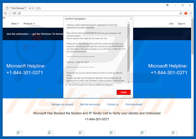 Logiciel de publicité CRITICAL ALERT FROM MICROSOFT 