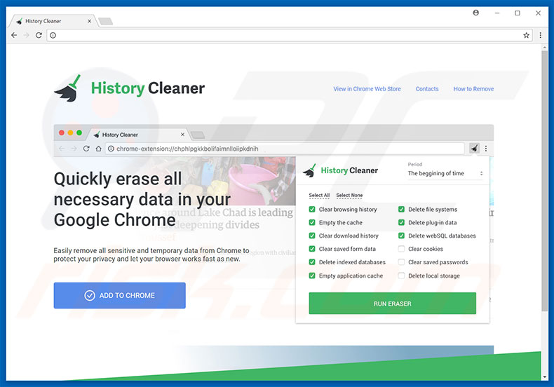 Logiciel de publicité History Cleaner 