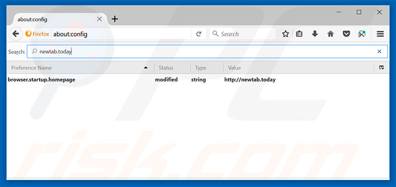 Suppression du moteur de recherche par défaut de newtab.today dans Mozilla Firefox 