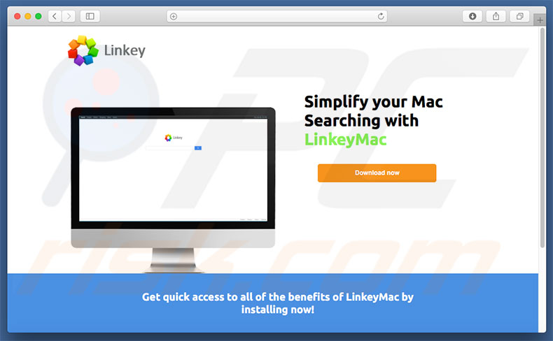 Site web douteux utilisé pour publiciser search.linkeymac.com