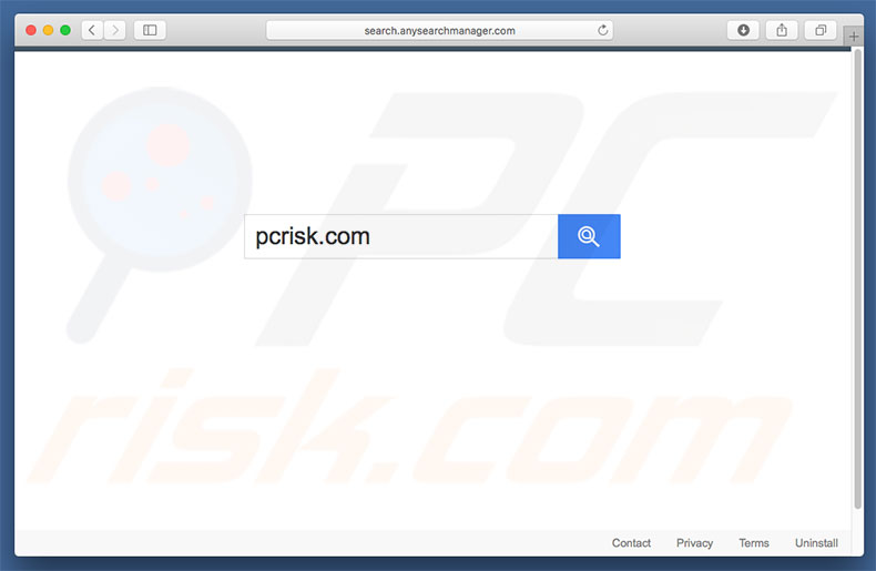 Pirate de navigateur search.anysearchmanager.com sur un ordinateur Mac 