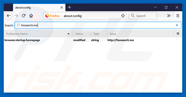 Suppression du moteur de recherche par défaut de foxsearch.me dans Mozilla Firefox 