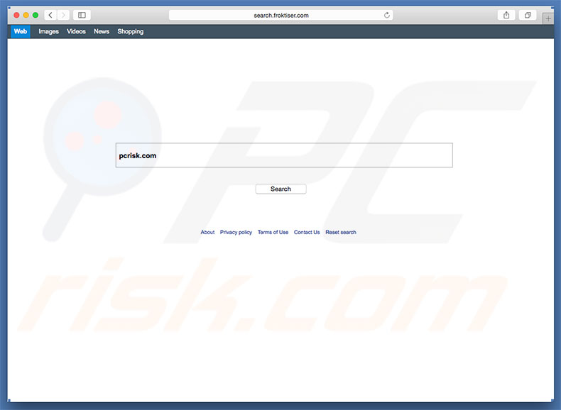 Pirate de navigateur search.froktiser.com sur un ordinateur  Mac