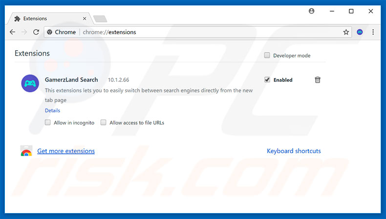 Suppression des extensions reliées à gmrlnd.com dans Google Chrome 