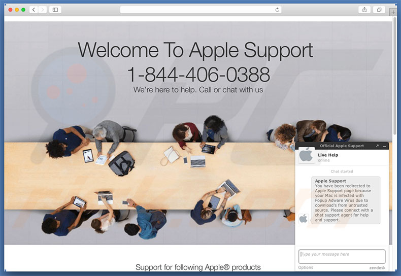 Site web affichant l'erreur Your Mac Is Infected With Popup Adware Virus 