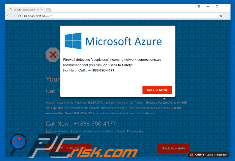 Gif de l'arnaque Microsoft Azure