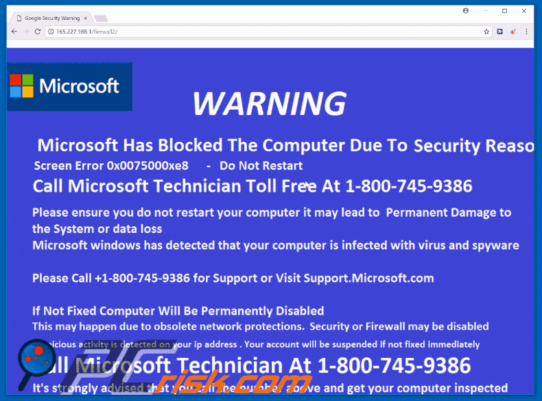 Microsoft a bloqué le gif d'escroquerie informatique