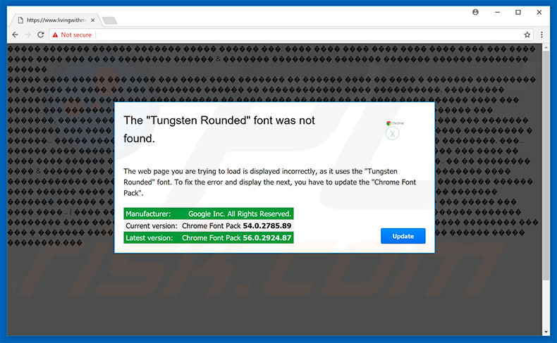 The Tungsten Rounded Font Was Not Found scam