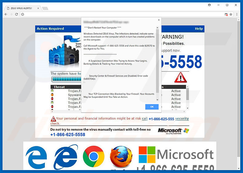 Logiciel de publicité Windows Detected ZEUS Virus 