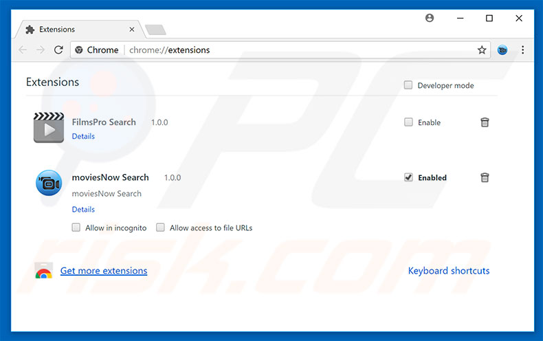 Suppression des extensions reliées à chromesearch.online dans Google Chrome 