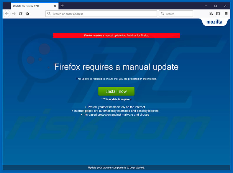 Logiciel de publicité Firefox Requires A Manual Update 