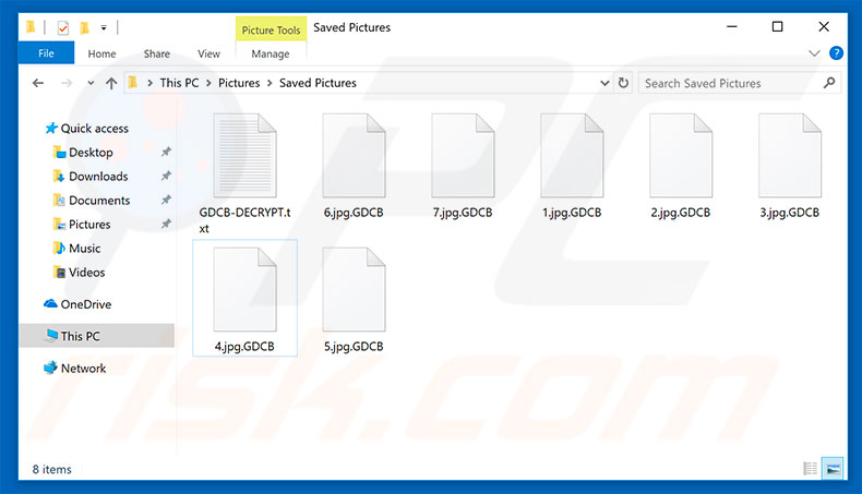 Fichiers encryptés par GANDCRAB