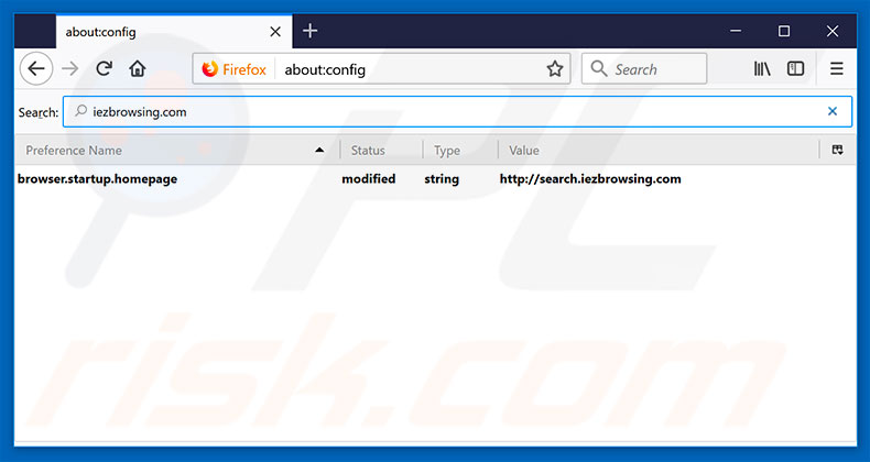 Suppression du moteur de recherche par défaut de search.iezbrowsing.com dans Mozilla Firefox 
