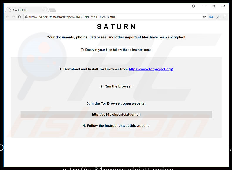Fichier html de Saturn 