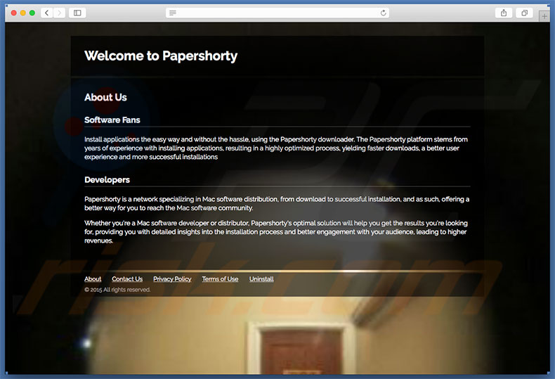 Site web décevant utilisé pour publiciser search.papershorty.com