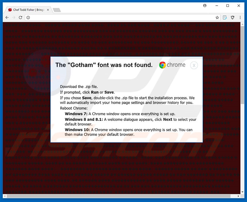 The Gotham Font Was Not Found dans Google Chrome étape 2