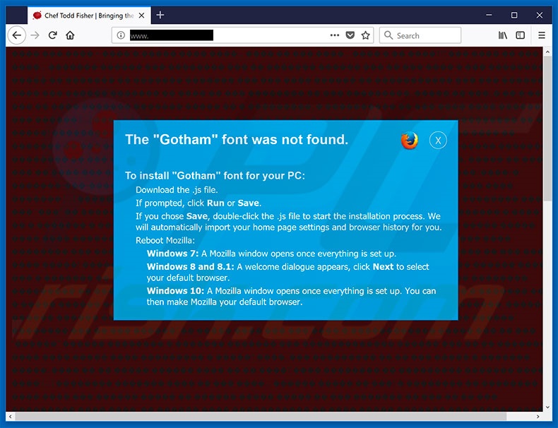 The Gotham Font Was Not Found dans Mozilla Firefox étape 2