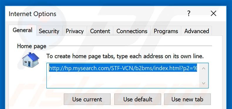 Suppression de la page d'accueil de hp.mysearch.com dans Internet Explorer 