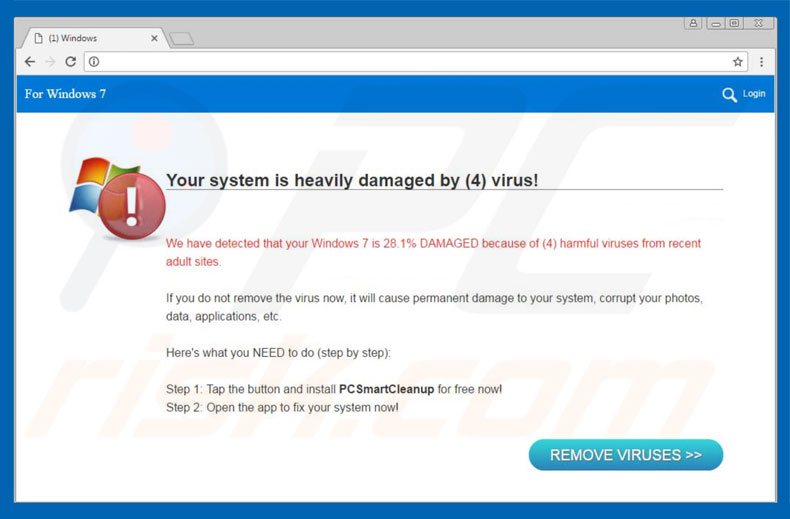 Arnaque Your System Is Heavily Damaged By (4) Virus 