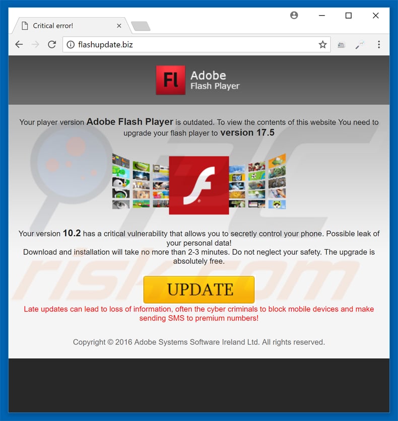 faux adobe flash android .apk spyware