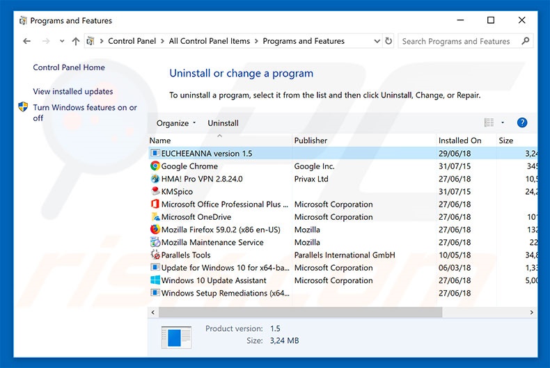 Désinstallation du logiciel de publicité GeoSmartDNS via le Panneau de Configuration