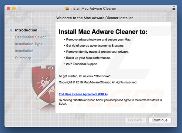 Installateur décevant utilisé pour publiciser Mac Adware Cleaner
