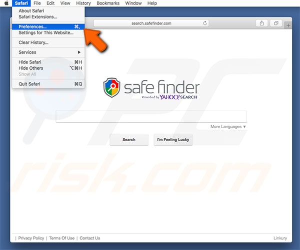 Options Safe Finder cdans Safari Étape 1