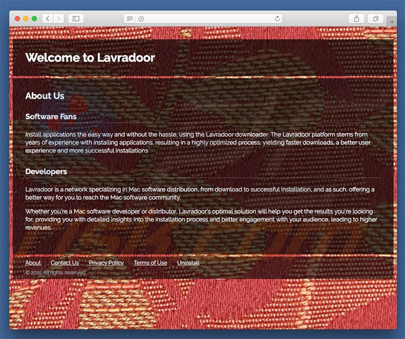 Site web utilisé pour publiciser Lavradoor