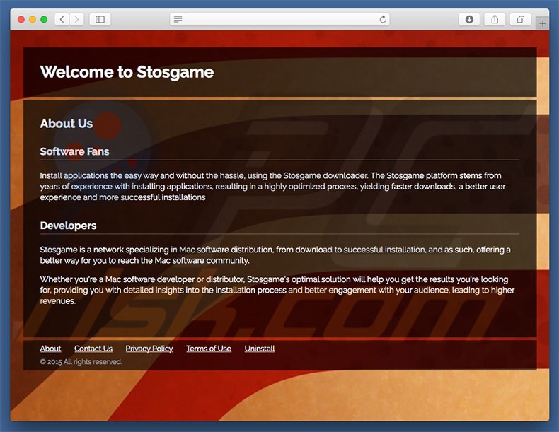 Site web douteux utilisé pour publiciser search.stosgame.com