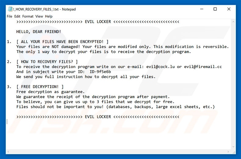 Evil Locker decrypt instructions