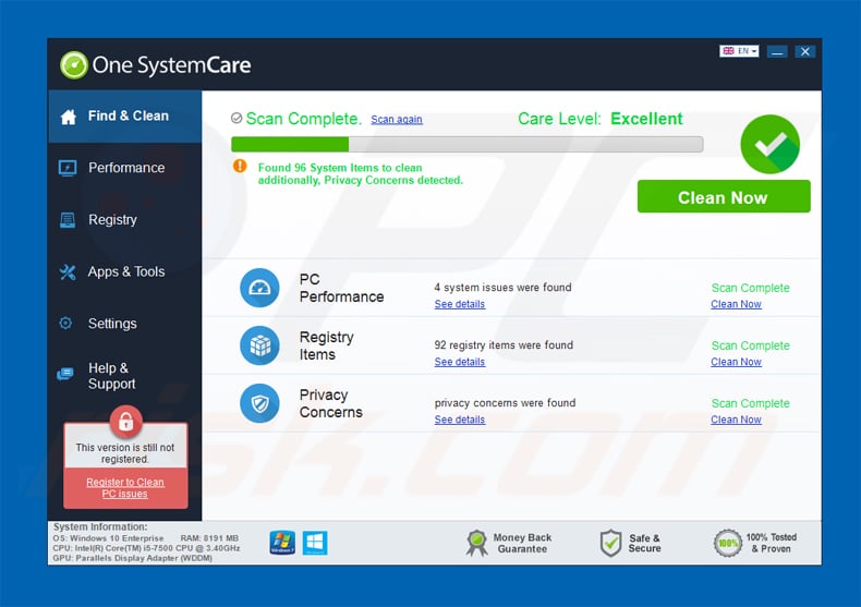 Application one systemcare 