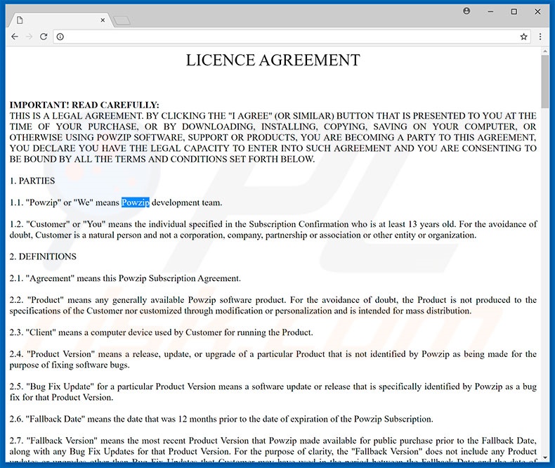 Logiciel de publicité Powzip
