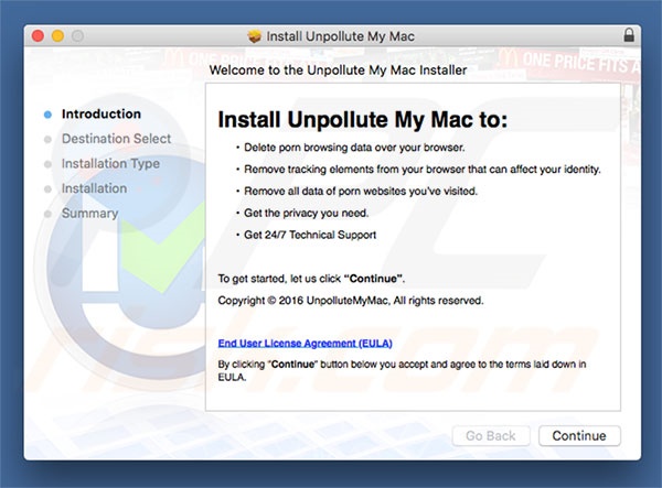 Installateur décevant utilisé pour publiciser Unpollute My Mac