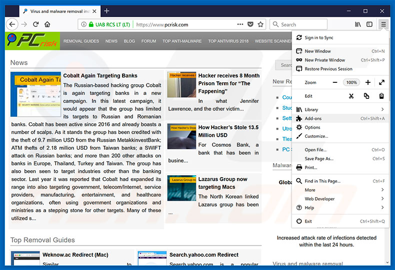 Suppression des publicités Chameleon Explorer Pro dans Mozilla Firefox étape 1